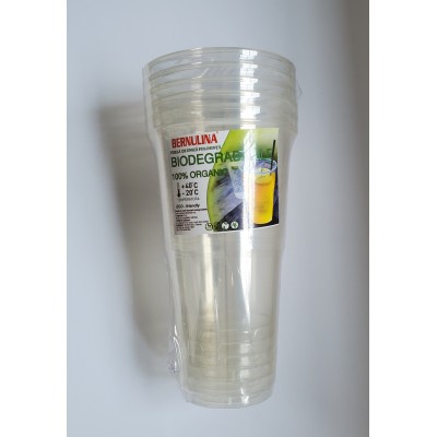 Pahare Biodegradabile 500 ml Transparente 6 buc.