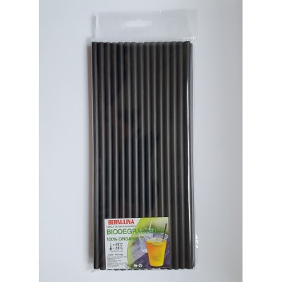 Paie Biodegradabile gofra 5mm*24cm negre 30 buc.