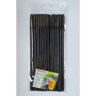  Paie Biodegradabile gofra 5mm*24cm negre (30 buc)